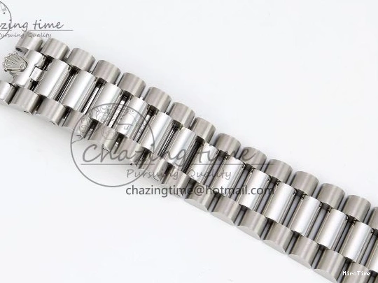 MiroTime 0418 SportInspired DayDate 40 SS JDF 904L Steel Gray Textured Stick Dial on President Bracelet VR3255 V3 (Gain Weight) 1437